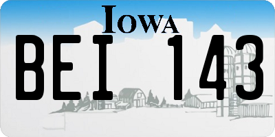 IA license plate BEI143