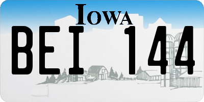 IA license plate BEI144