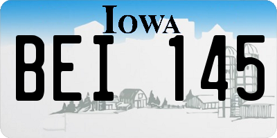 IA license plate BEI145