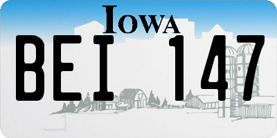 IA license plate BEI147