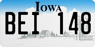 IA license plate BEI148