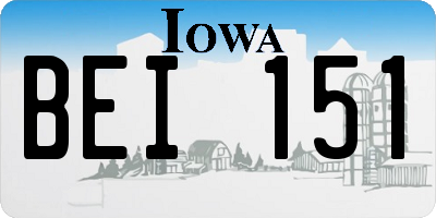 IA license plate BEI151