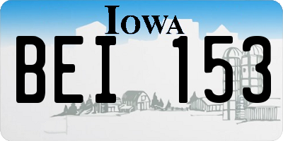 IA license plate BEI153