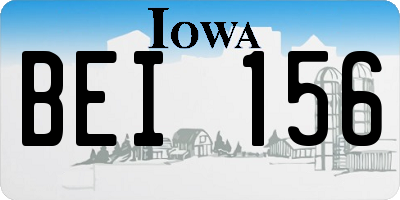 IA license plate BEI156