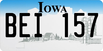 IA license plate BEI157