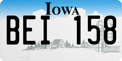 IA license plate BEI158