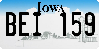 IA license plate BEI159