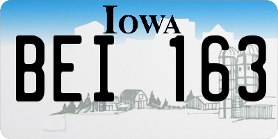 IA license plate BEI163