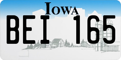 IA license plate BEI165