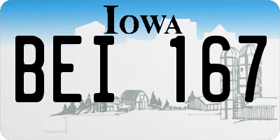 IA license plate BEI167