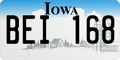 IA license plate BEI168