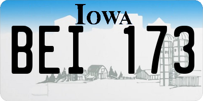 IA license plate BEI173
