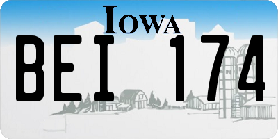 IA license plate BEI174
