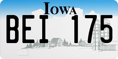 IA license plate BEI175