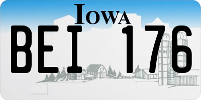 IA license plate BEI176