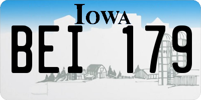 IA license plate BEI179