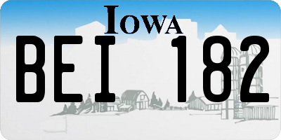 IA license plate BEI182
