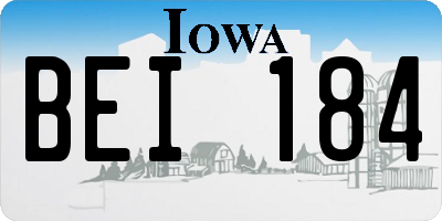 IA license plate BEI184