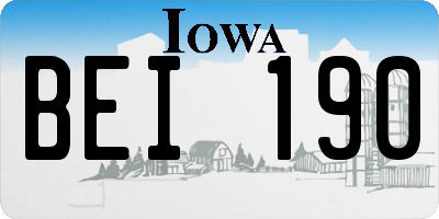 IA license plate BEI190