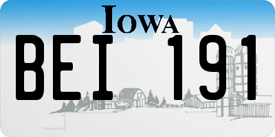 IA license plate BEI191