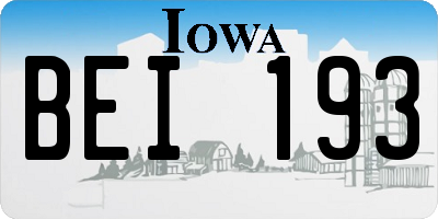 IA license plate BEI193