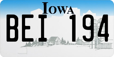 IA license plate BEI194