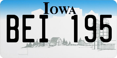 IA license plate BEI195