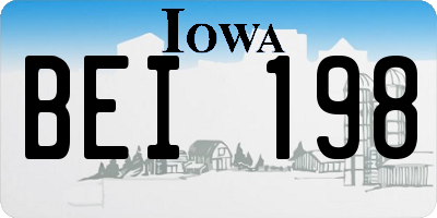 IA license plate BEI198