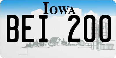 IA license plate BEI200