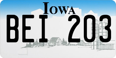 IA license plate BEI203