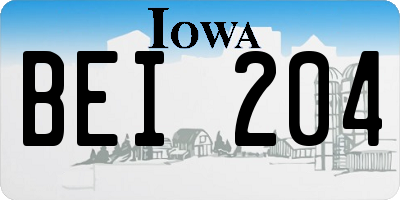 IA license plate BEI204