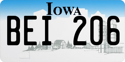IA license plate BEI206