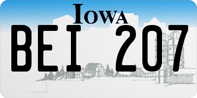 IA license plate BEI207