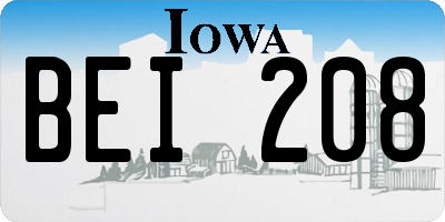 IA license plate BEI208