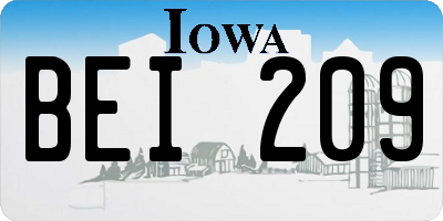 IA license plate BEI209
