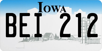 IA license plate BEI212