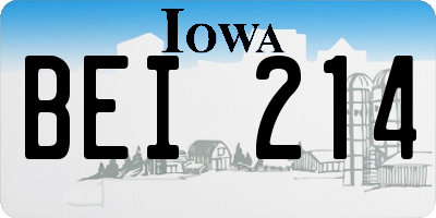 IA license plate BEI214