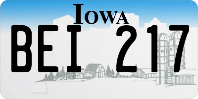 IA license plate BEI217