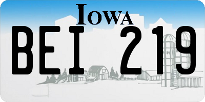 IA license plate BEI219