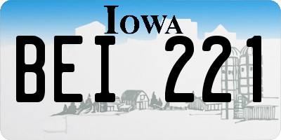 IA license plate BEI221