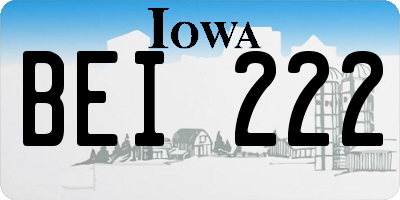IA license plate BEI222