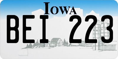 IA license plate BEI223