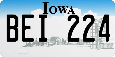 IA license plate BEI224
