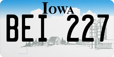 IA license plate BEI227