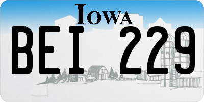 IA license plate BEI229