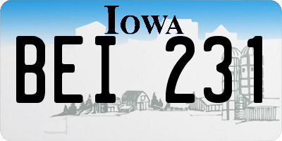 IA license plate BEI231