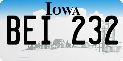 IA license plate BEI232