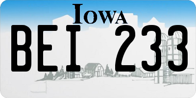 IA license plate BEI233