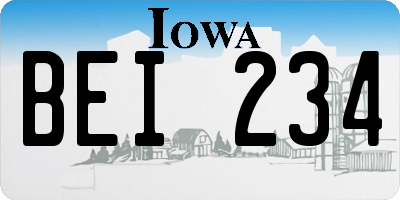 IA license plate BEI234