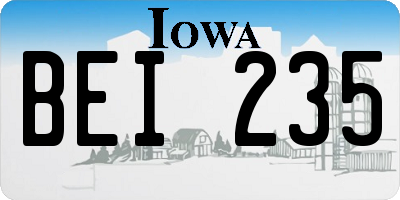 IA license plate BEI235